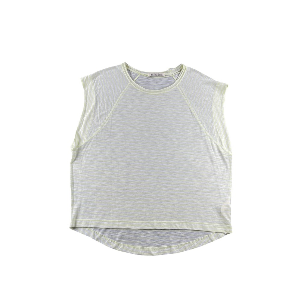 We The Free People Yellow Striped Muscle Tank Top Small Raglan Slub Knit Relaxed